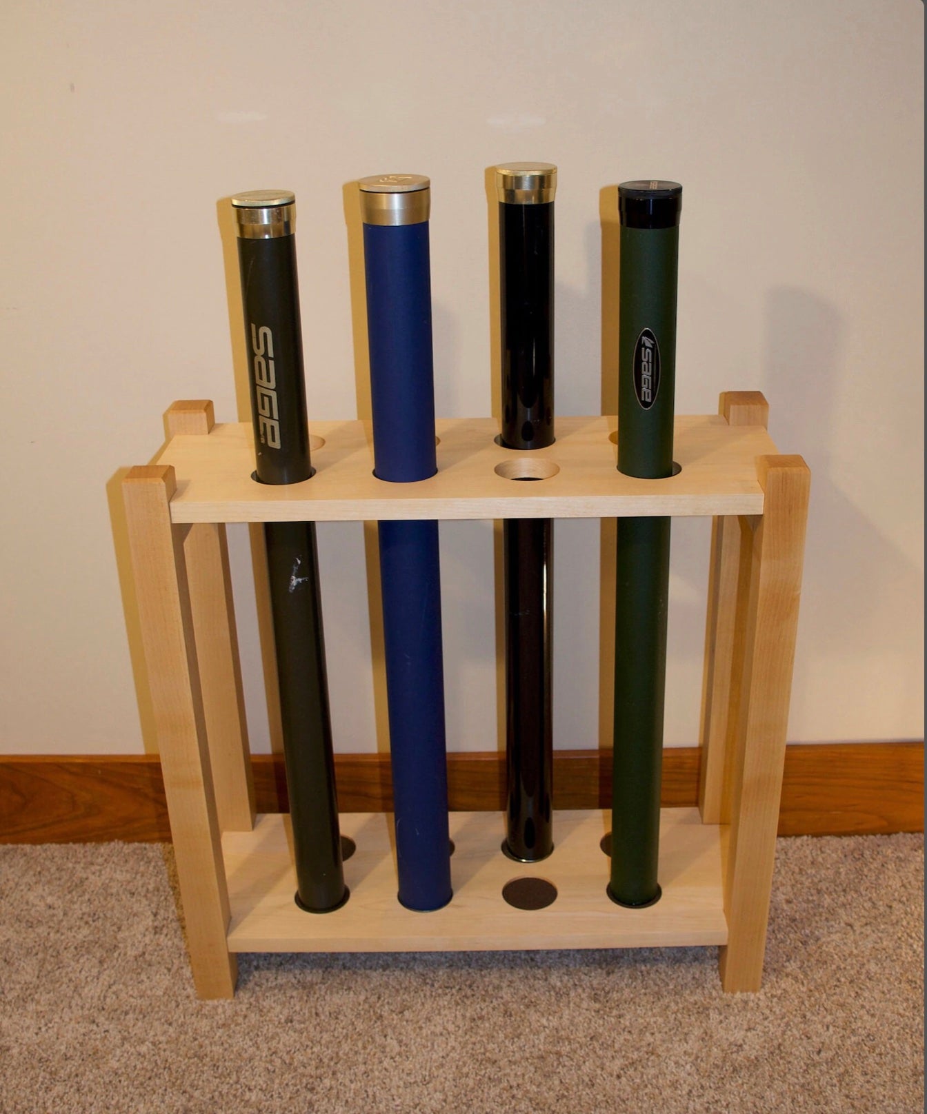 FLY ROD TUBE STAND - MAPLE