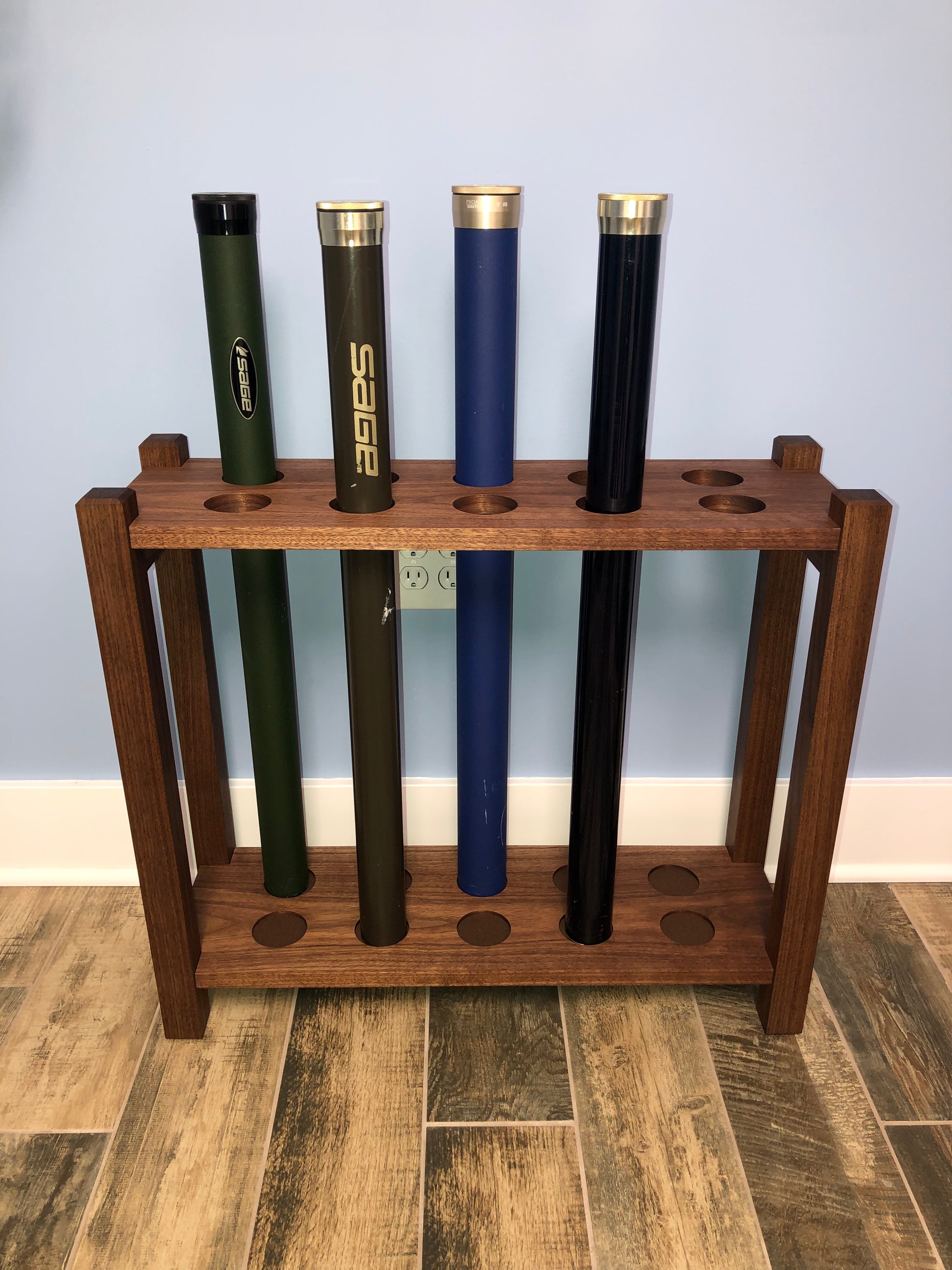 fly fishing rod tube holder Pesca Innovations Holder, Triple Wall Mount, Fits 2-2.5in Securely store your fishing rods with the Fishing Rod Rack from Rado Racks Rod Storage Flycraft Rod Holder
