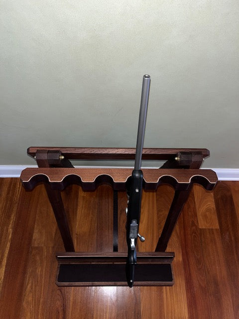 Cherry six place long gun rack
